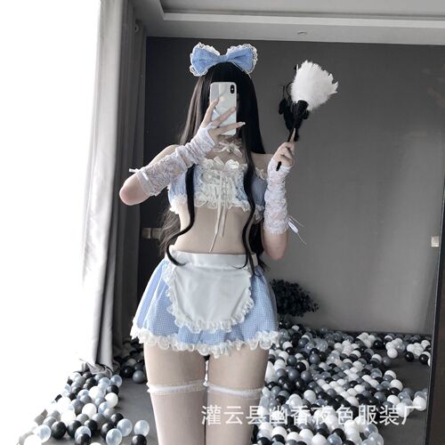 Lin Linting sexy lingerie set, sweet maid uniform, tempting sexy lace role play 2399