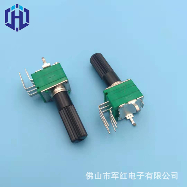 9mm绝缘柄电位器 双联弯脚带固定支架b50k b20k