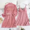 Golden velvet bridesmaid pink+suspension skirt