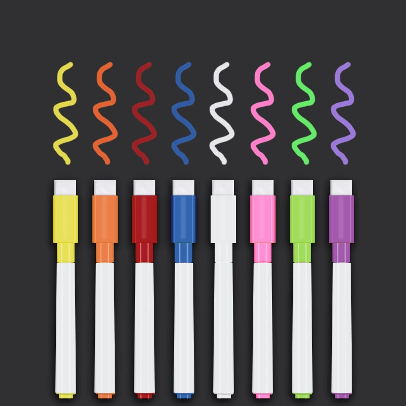 Магнитный маркер световая доска ручка 8 цветов опциональный водорастворимый жидкий доска ручка с лентой кистью