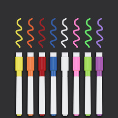 Magnetic highlighter light board pen 8 colors optional erasable water-soluble liquid whiteboard pen with tape brush