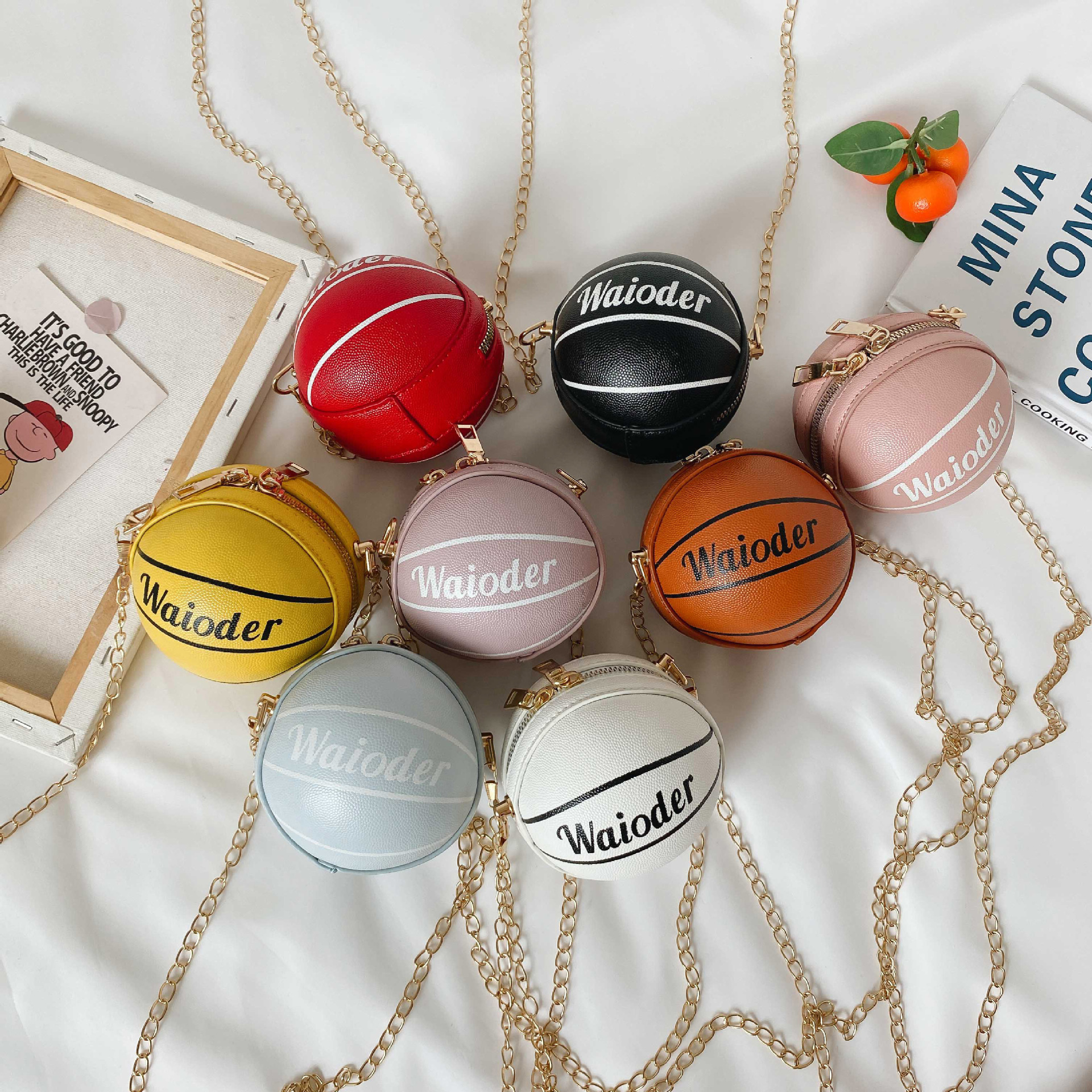Bolsa de los niños de estilo coreano de verano Internet celebridad pu bolsa de baloncesto moda casual lindo bebé de todo partido mensajero bolsa de hombro