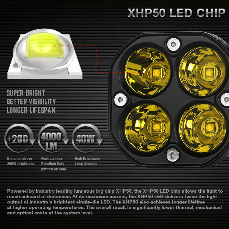 Nueva luz de trabajo de 40w para vehículos todoterreno, luces auxiliares para automóviles, luces de reparación para automóviles, luces de trabajo LED