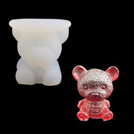 网红小熊冰块模具硅胶冰熊磨具立体创意冰冻咖啡奶茶巧克力冰雕蛋