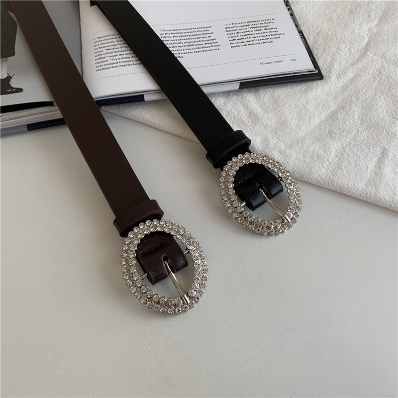 Fashion Inlaid With Diamonds Thin Belt display picture 15