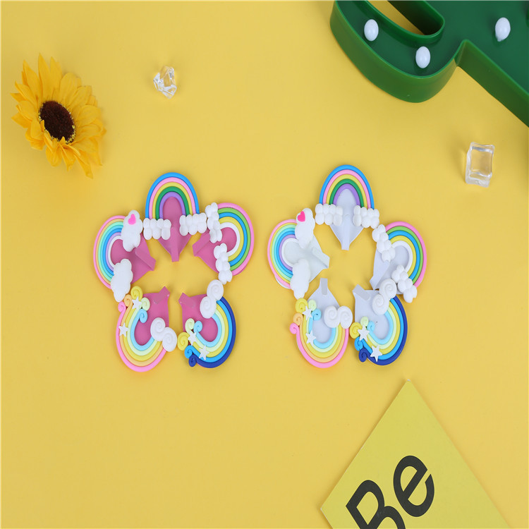 Bin Yue creativo suave chica corazón amor melocotón corazón gancho Gancho Blanco nubes florecientes estrellas Arco Iris gancho decorativo