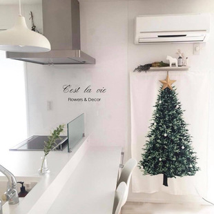 Amazon ins foreign trade Christmas tree pine tree hanging cloth wall decoration cloth small fresh holiday background cloth simple tapestry