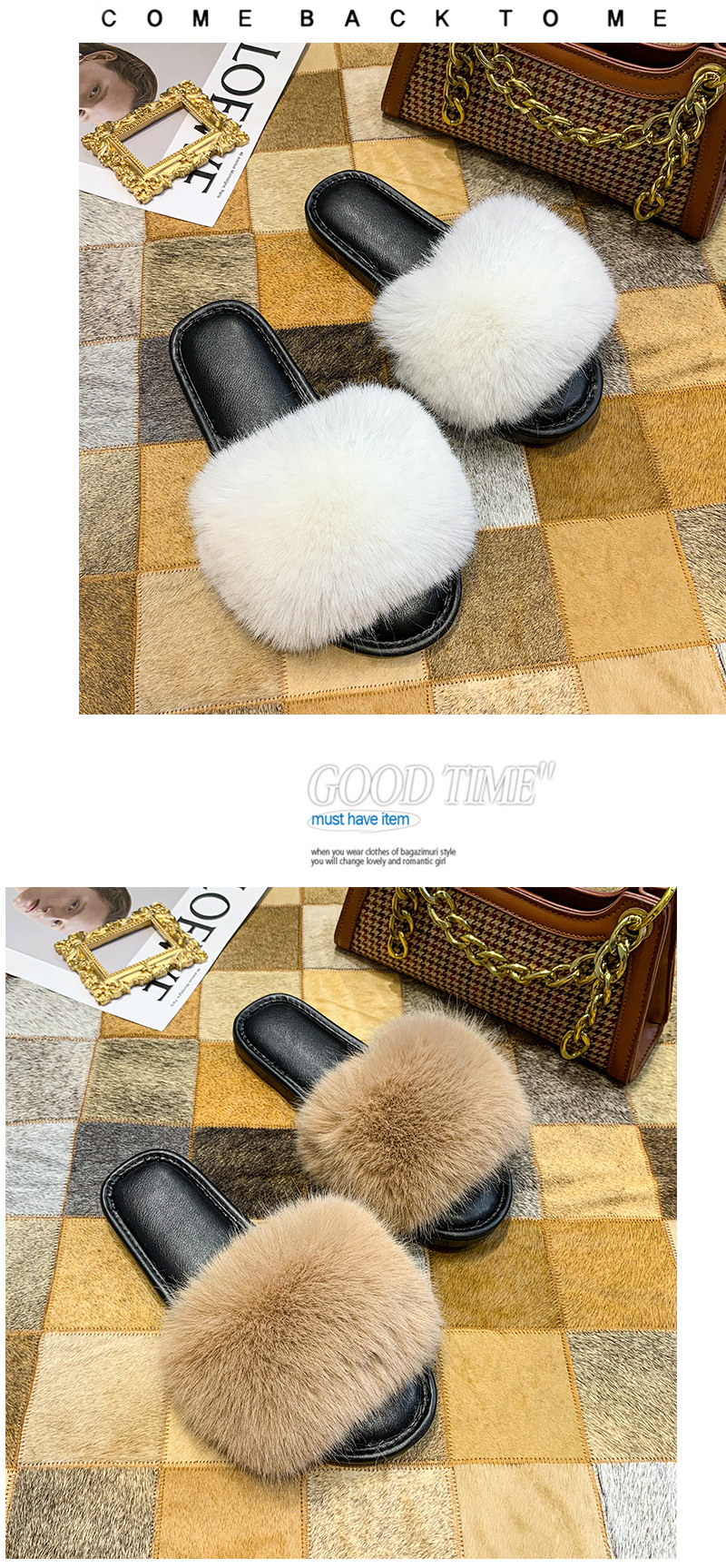 New fashion women s soft-soled flat-heeled plush slippers  NSPE11159