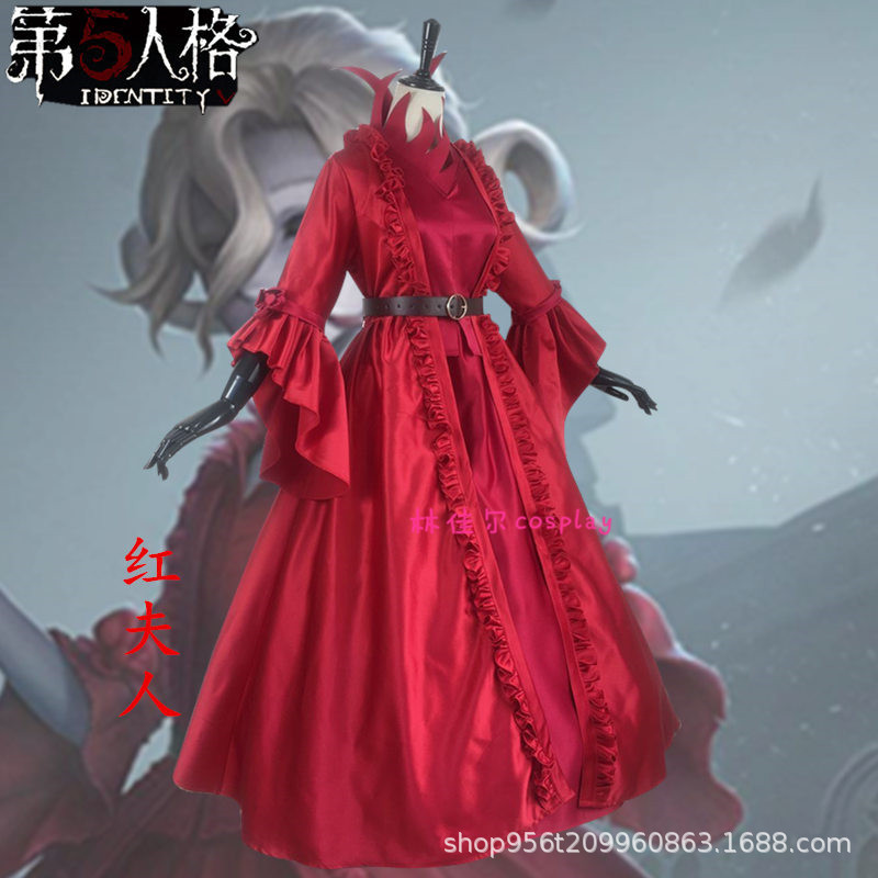 现货万圣节co服女新款中世纪女巫红色裙子红夫人cosplay服-阿里巴巴