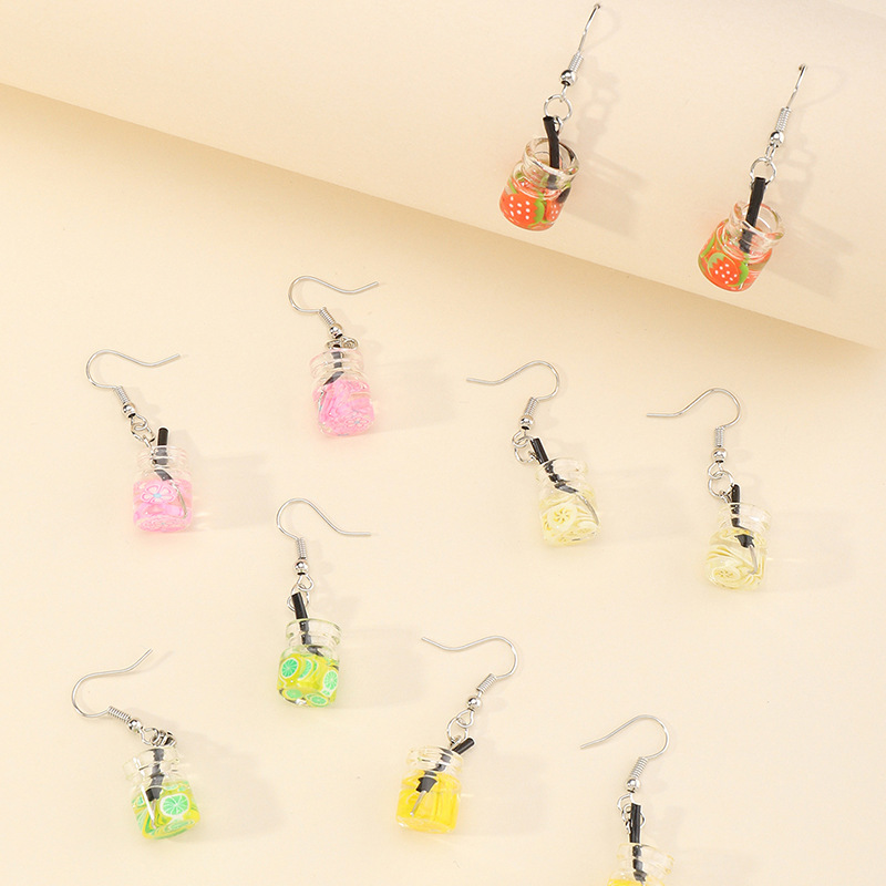 Children’s Milk Tea Candy Color Earrings display picture 1