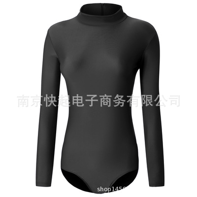 adult Ballet Yoga suit Uniforms Body suit High collar Long sleeve Tight fitting one-piece garment