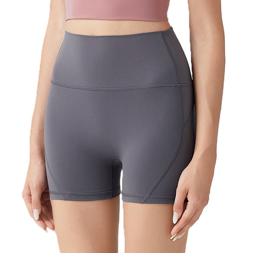  New European and American one-piece embarrassment-free yoga shorts for women, peach hip-lifting, quick-drying, tight-fitting sports three-point pants