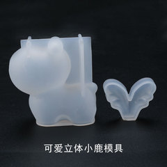 Poppy diy crystal glue mold three-dimensional cute deer antlers doll decorative ornaments silicone mold