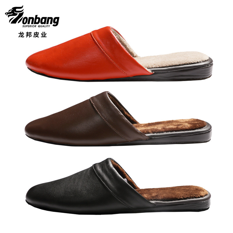 冬款包头情侣毛绒保暖柔软舒适居家羊皮拖鞋|ms