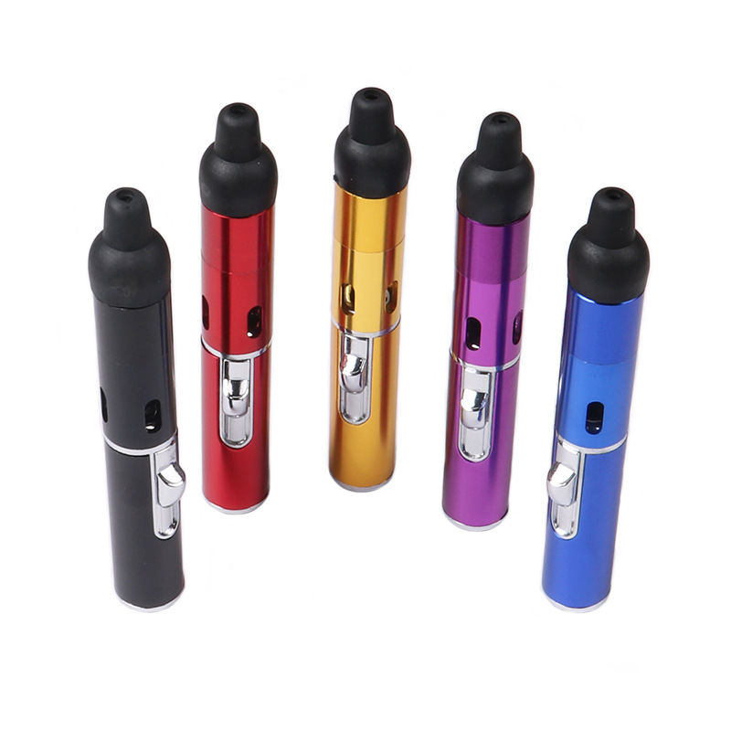 Cross-Border Hot-Selling Multifunctional Aromatherapy Lighter Portable Mini Metal Pipe with Volcanic Stone Smoking Accessories Wholesale