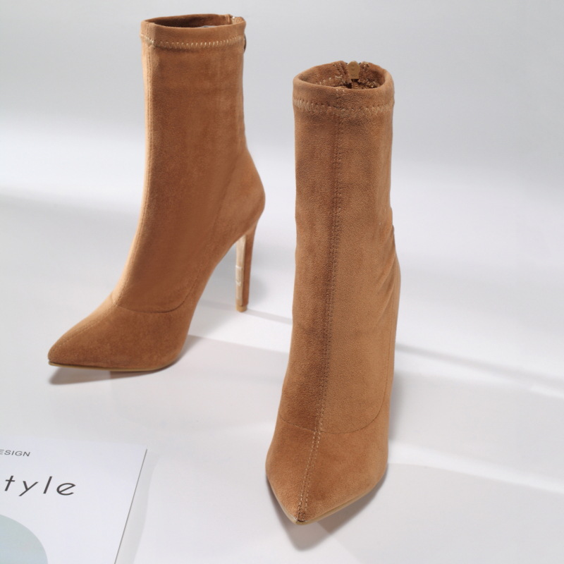 Pointed socks for women sexy heel suede boots for women_voghion.com