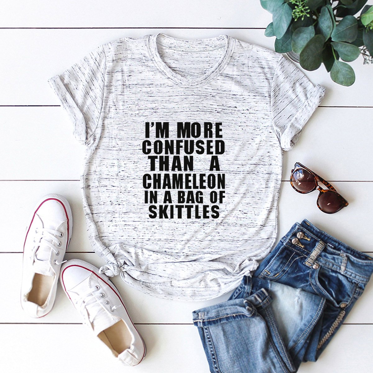 pure cotton print short-sleeved T-shirt NSSN21208