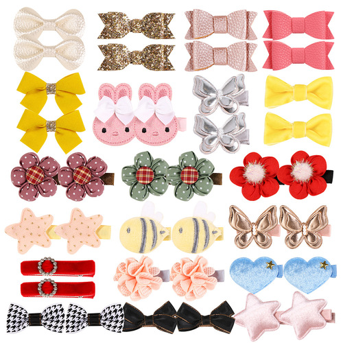 21208 Children's Hair Clip Set Flower Bow Side Clip Hair Accessory Sweet Cross-border Glitter Sequin Hair Clip