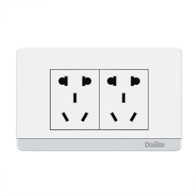 118型大板白开关插座 二位小五孔电源插座 十孔插座二位六孔插座