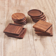 Wooden coasters, black walnut square coasters, wooden insulation pots, solid wood coasters with engraved logo