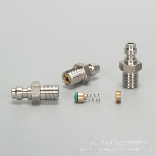 8mm quick-connect male connector, stainless steel with one-way valve, high-pressure valve air inlet, M10*1G1/8npt internal and external wires