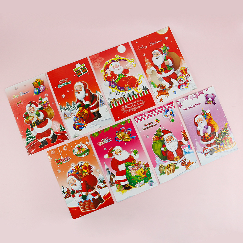 可爱圣诞老人信封贺卡 学生表白留言感恩祝福小卡片现货批发1223