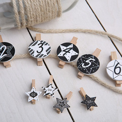Simple and Creative Wooden Craft Small Clip with Pentagram Photo Small Wooden Clip, Colorful Note Clip Wholesale
