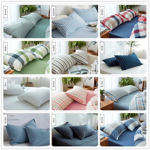 Unbranded 100% Cotton Dyed Washed Cotton Pillowcase Set (Pair) - Direct Manufacturer Sale Single or Double Use Pillowcases Wholesale Supply