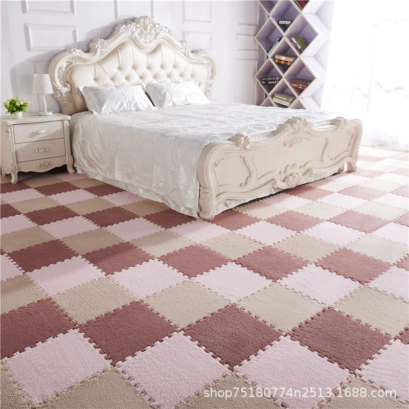 Плитки для пола Velvet stitch interlocking, 30×30 см, пазл-ковры липкие по размеру, толщина 1–2 см