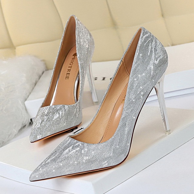 1829-a1 European and American fashion sexy banquet high heels women’s shoes thin heels high heels shallow mouth pointed 