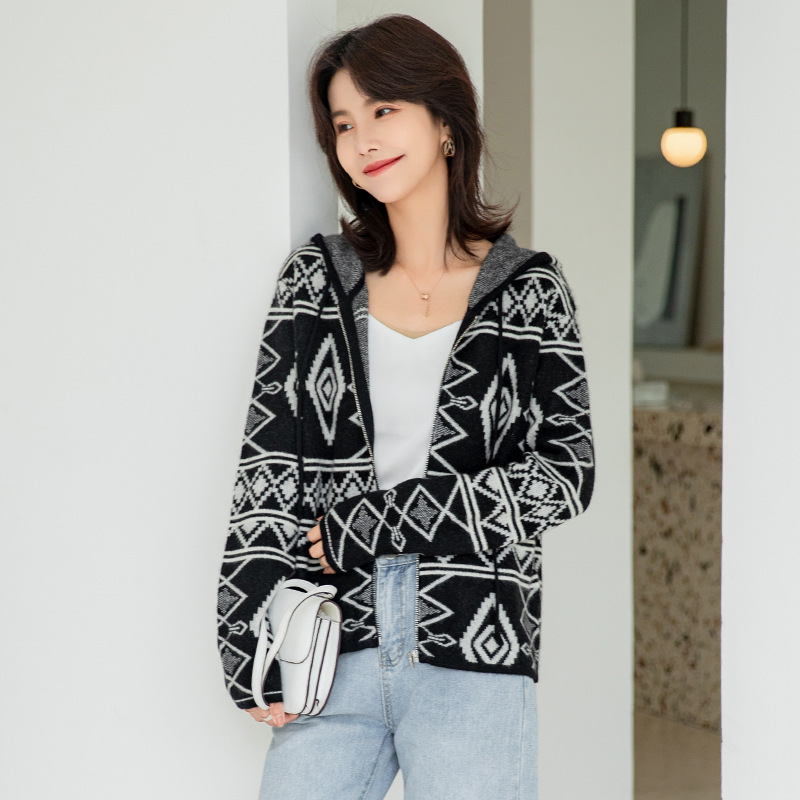 Heavy thickening Cashmere sweater 100% Cashmere Autumn and winter Long sleeve Hooded Sweater sweater R20710771