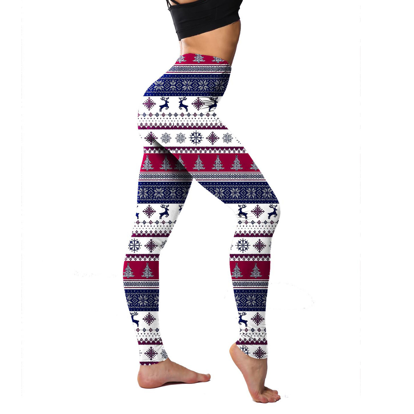 Simple Style Snowflake Spandex Polyester Ankle-length Leggings display picture 26