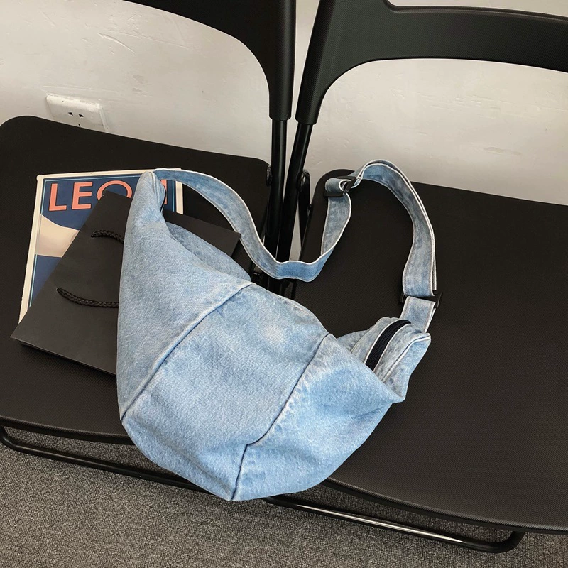 Сумка-шарф Denim брендовая, вместительная сумка через плечо, на одно плечо, корейский стиль
