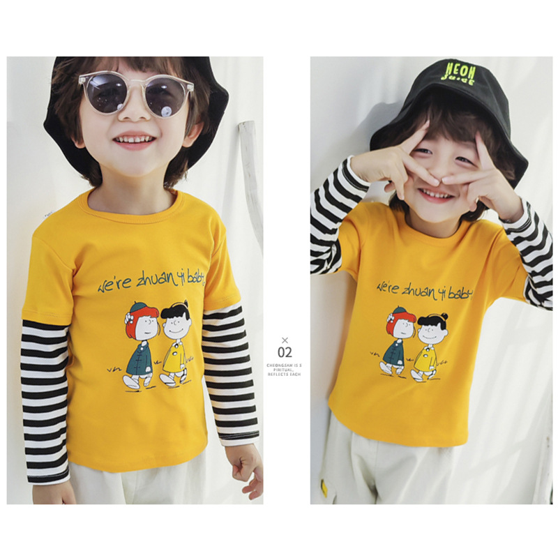 Children's Tops Cotton Bottoming Shirts Boys And Girls Long-sleeved Children's Single-piece T-shirts