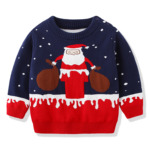 Крест -Борандер рождество ребенок свитер крыша санта-клаус хлопок свитер черный европа и америка ребятишки