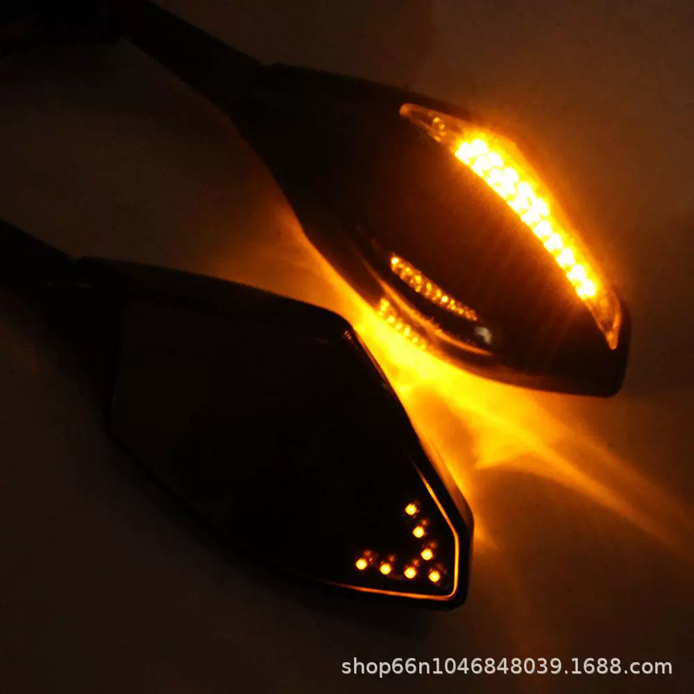 Modified rear view mirror with accessories with light, racing car, mirror effect