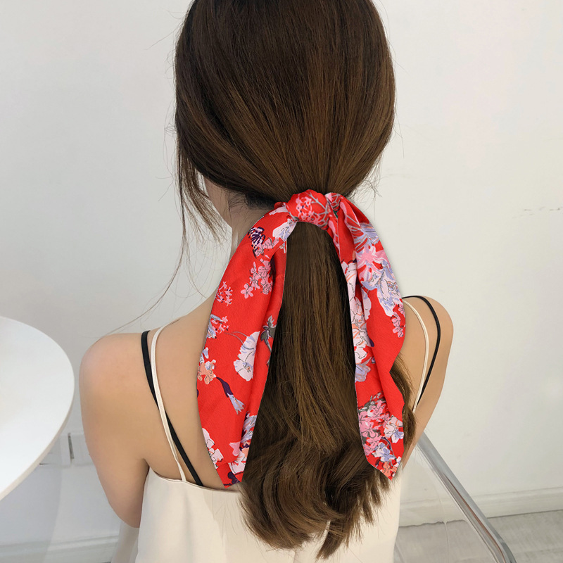 New Fashion Printing Tassel Knotted Hair Scrunchies Set display picture 5