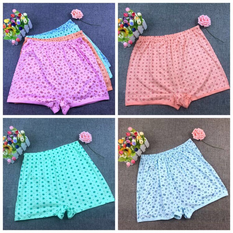 Middle-aged and elderly cotton comfortable boxers loose fat version men's and women's cotton underwear boxers wholesale