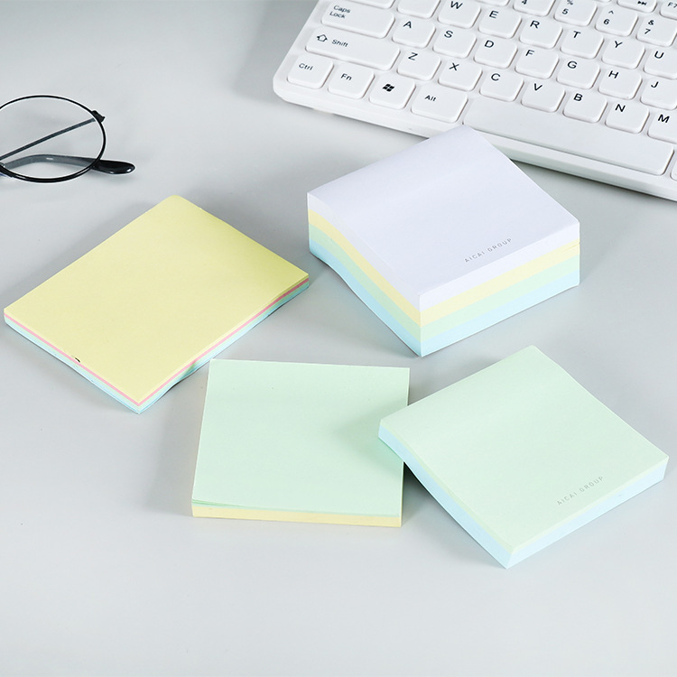 컬러 스퀘어 포스트 잇 노트 책 세트 창조적 인 문구 메시지 스티커 사무실 문화 및 교육 n 번 스티커 제조 업체 도매