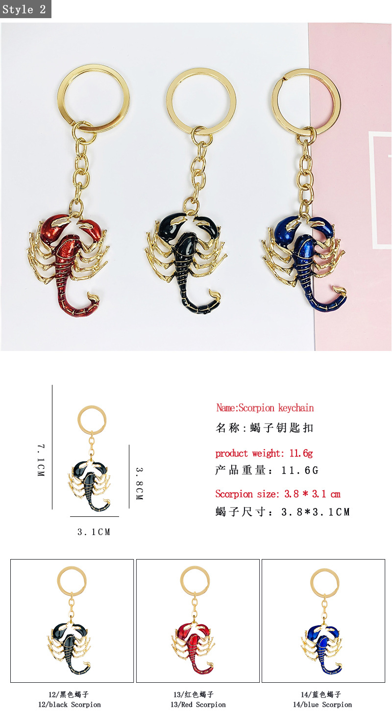 New Diamond Alloy Keychain Pendant Cute Animal Insect Shape Pendant Bag Accessory Pendant display picture 2