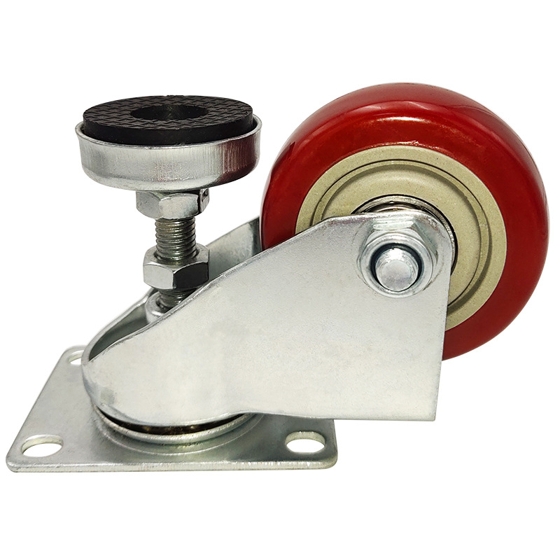 批发 2寸 3寸带脚杯可调脚轮 静音万向轮脚轮尼龙轮手推车板车轮