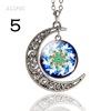 Mandala pendant retro hollow crescent necklace mandala flower totem Time gem jewelry supply