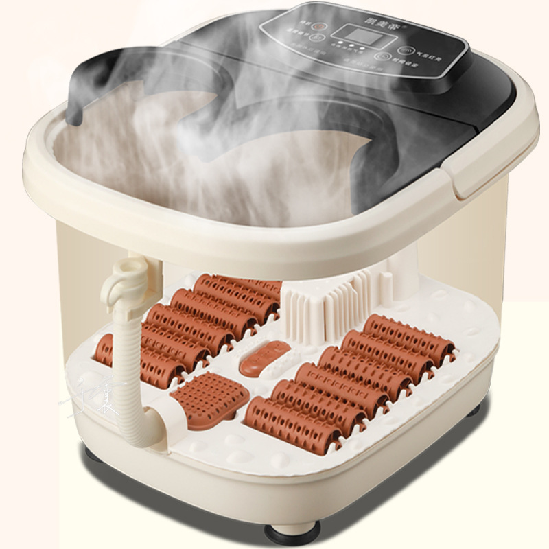 足浴盆全自动电动加热恒温家用洗脚盆足疗按摩器泡脚深桶熏蒸气泡|ru