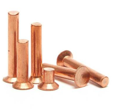 紫铜GB869沉头实心铆钉平锥头实芯铆钉M2M2.5M3M4M5M6M8国标纯铜