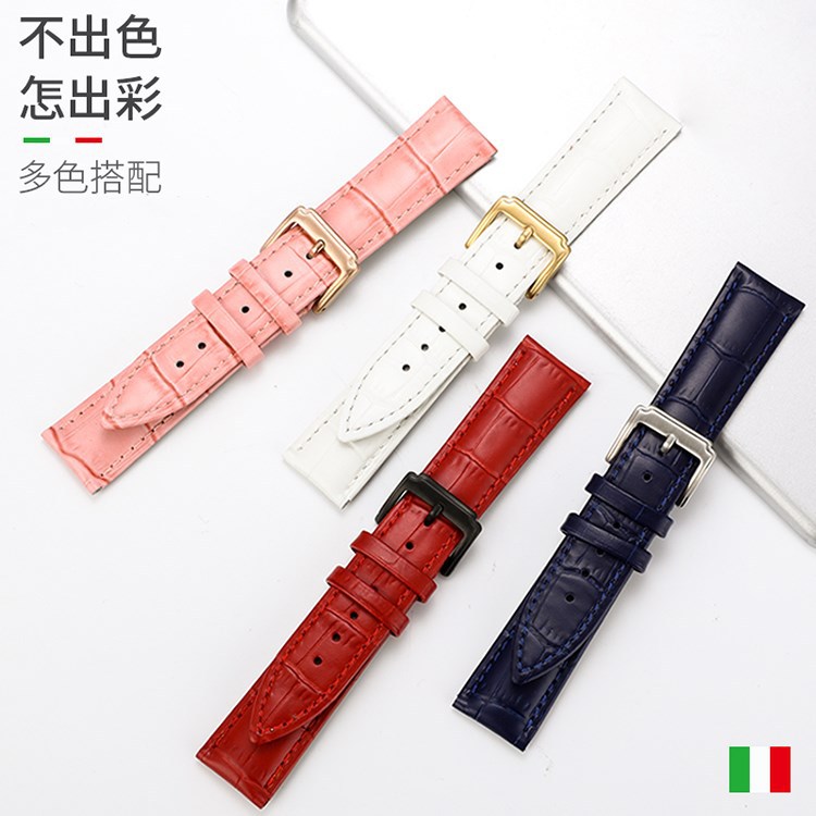 Factory wholesale first layer cowhide leather strap men's and women's bamboo pattern strap pin buckle watch accessories one-piece delivery