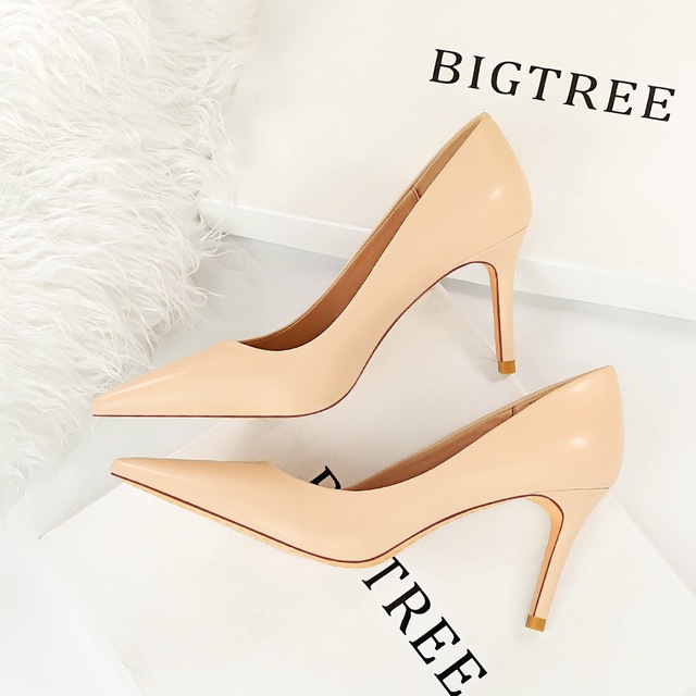 European and American fashion simple shallow mouth pointed sexy thin women’s single shoes