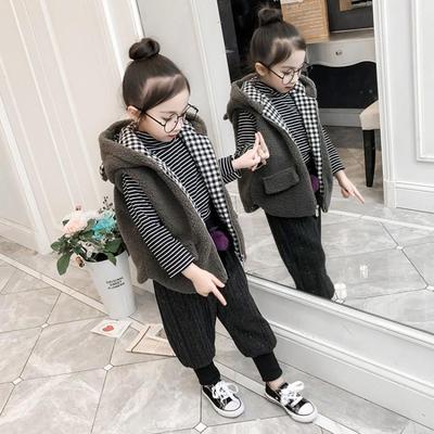 女童加厚马甲中长款春秋背心儿童坎肩小中童女孩冬装夹棉外穿坎肩|ms