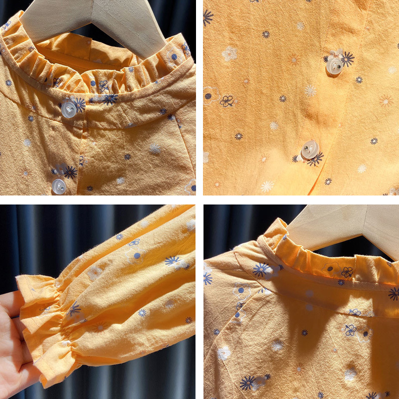 Camiseta de manga larga para niña, estilo primavera 2025, top de algodón fino, elegante, con mangas abullonadas, estilo princesa, versátil, moderna.