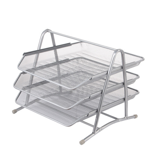Office supplies wire mesh metal three-layer file rack data tray storage rack file tray file rack drawer type