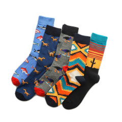 Women's Cotton Trend Animal Socks Personality European and American Style Striped Socks Mid-Calf Foreign Trade Cross-Border Manufacturer Men's Socks Wholesale